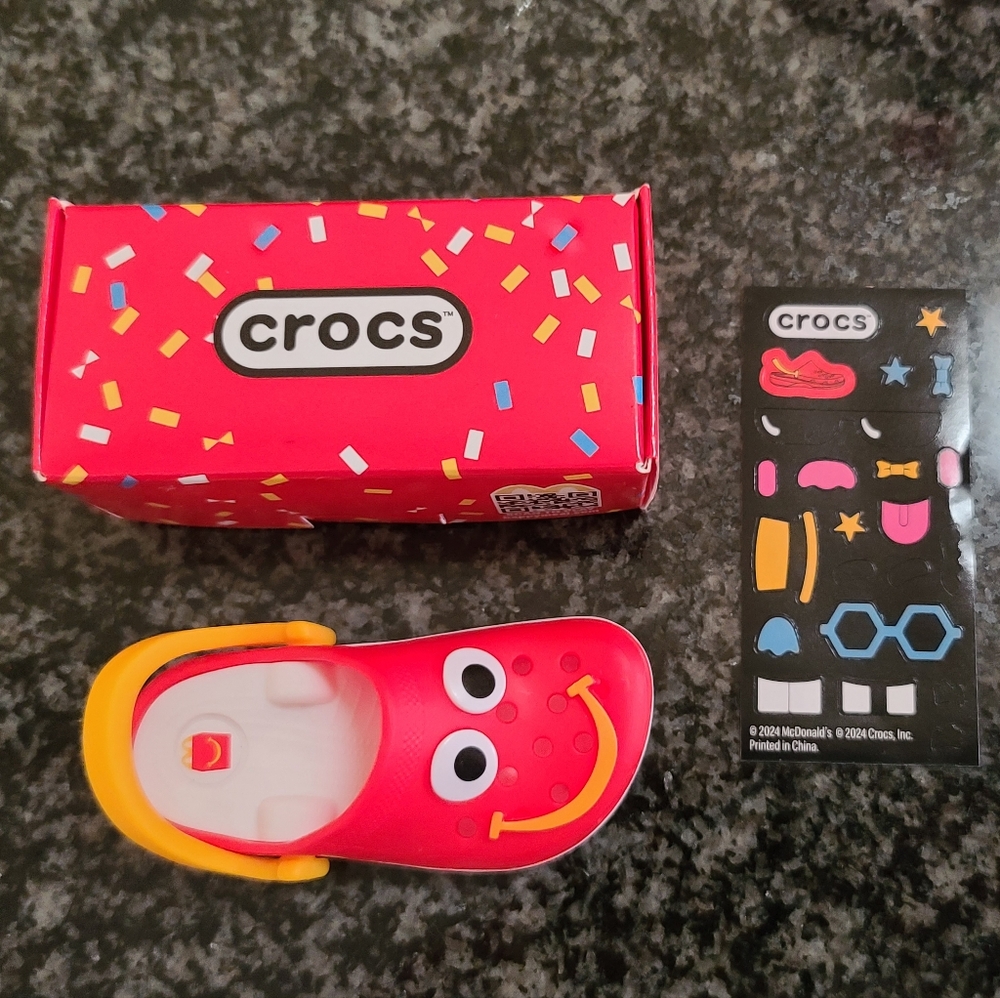 McDonald's x Crocs Red Character Keychain w/ Sticker Sheet